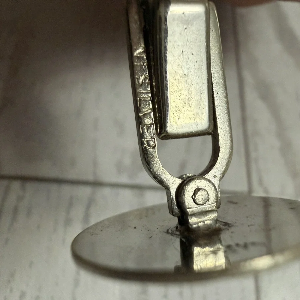 New Vintage Sterling Silver Cufflinks Tie Tack‎ Set MCM 40s 50s Atomic Starburst